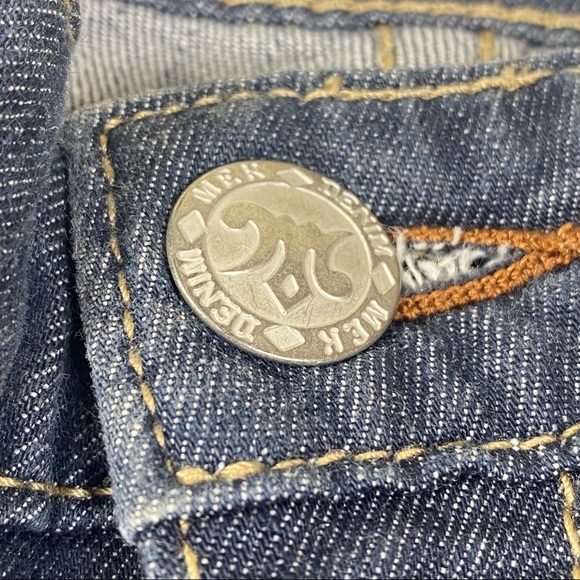 MEK Oaxaca Buckle Bootcut Blue Denim Jeans Low Rise Flap Pocket Size 27 - Picture 6 of 9